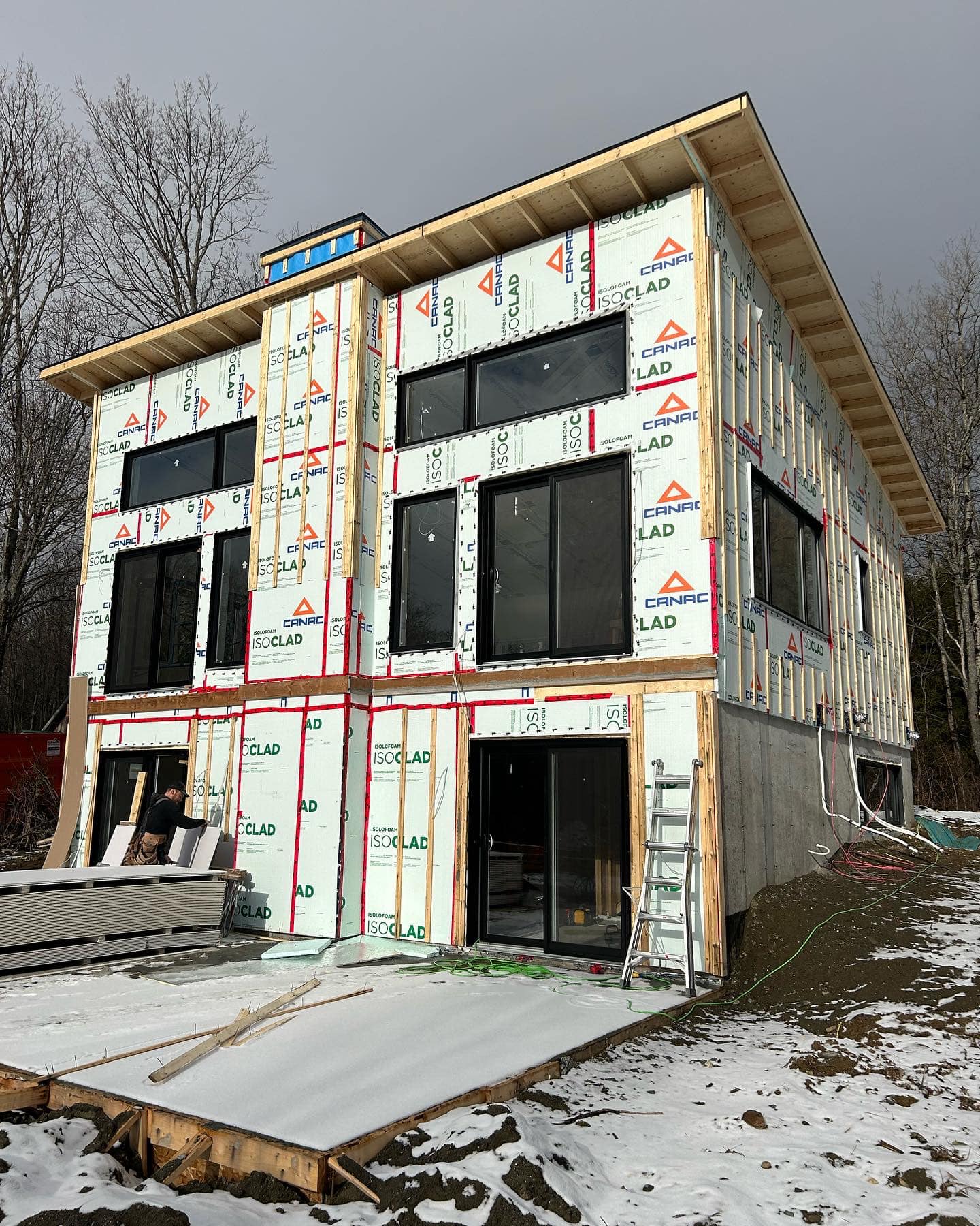 Construction de maison résidentielle moderne