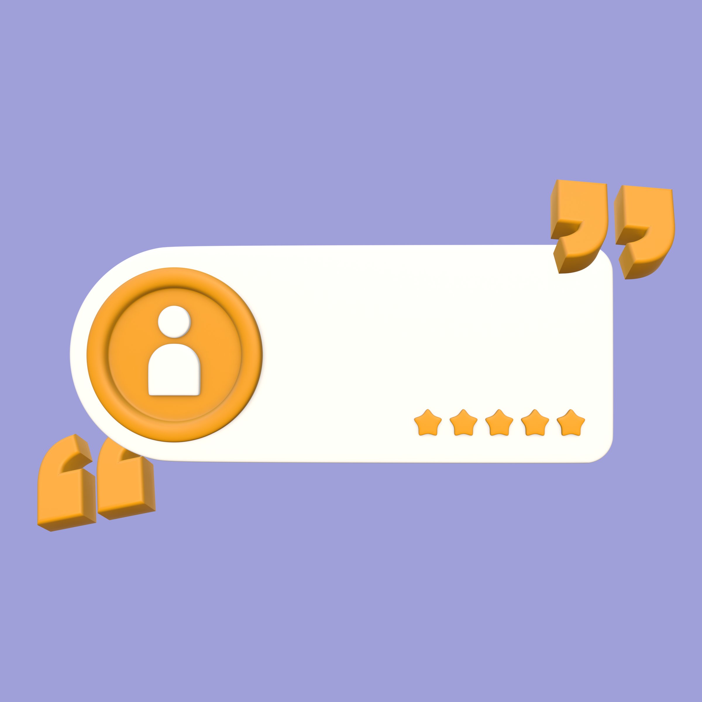 Stylized 3D Testimonial Card Template with Quote Icon