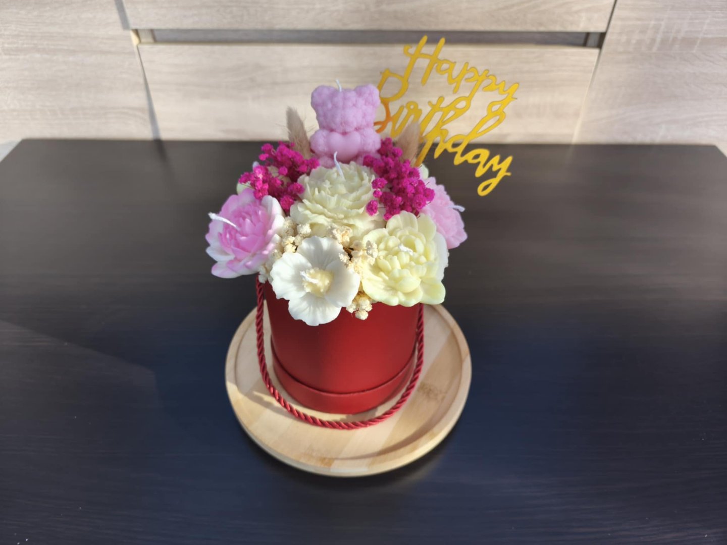 Flower Box z różowym misiem – bezzapachowy