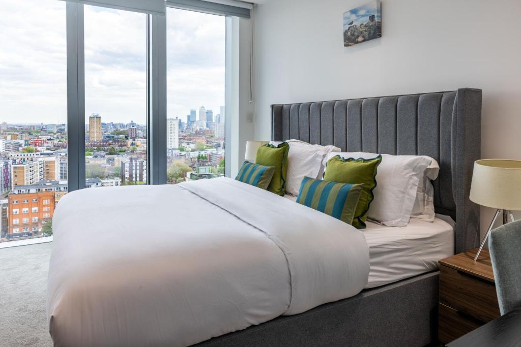 Smart glass in residential bedroom showing privacy glass application