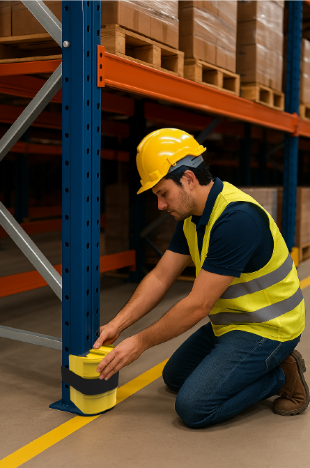 Trabajador con casco de seguridad
