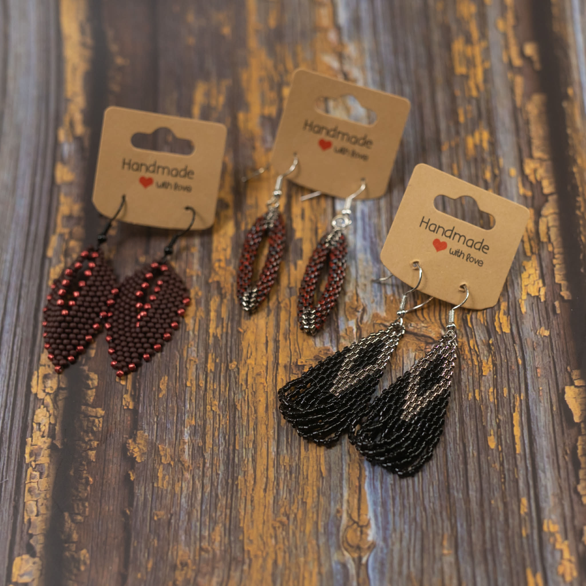 Kolczyki z koralików Toho