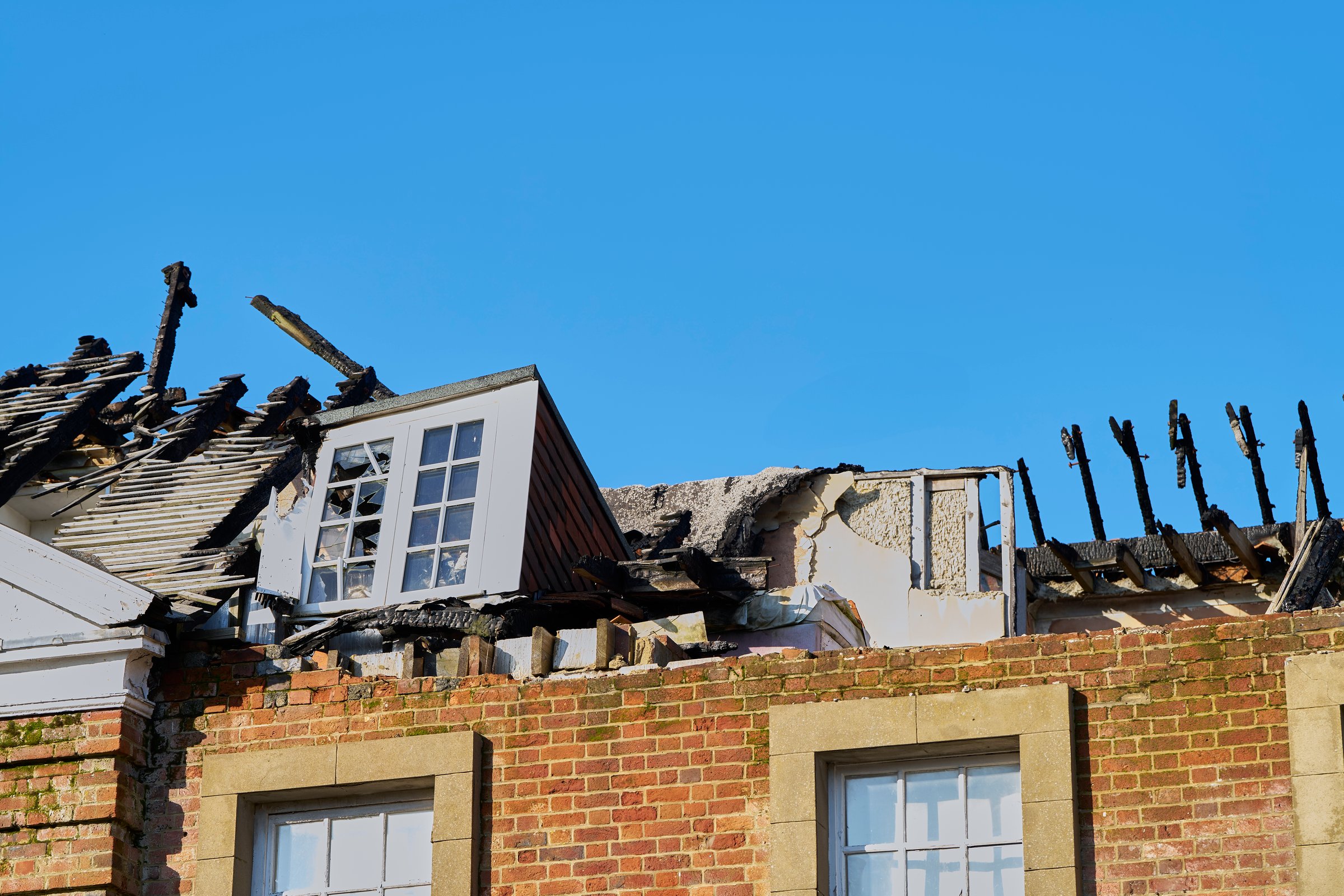 Close Up  Of Property Damaged By  Fire Subject To Insurance Claim