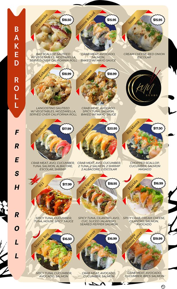 Kuu Sushi Menu Page 2