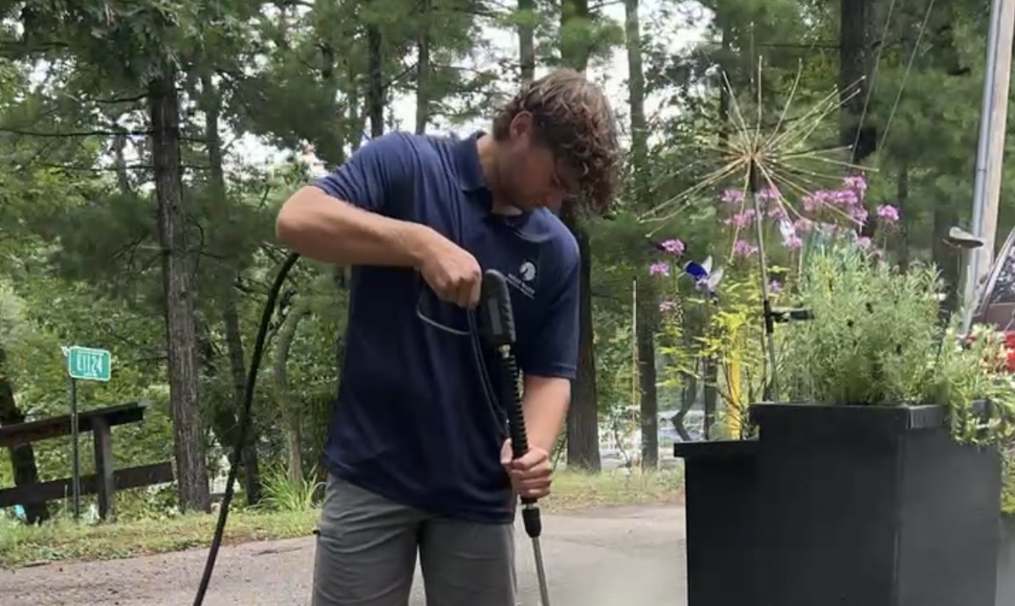 Professional pressure washer equipment setup