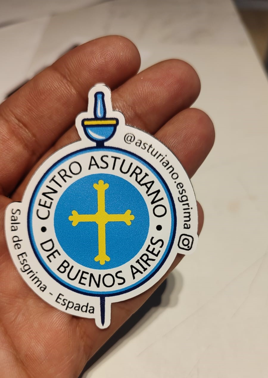 Stickers personalizados Centro Asturiano - corte KissCut profesional para instituciones