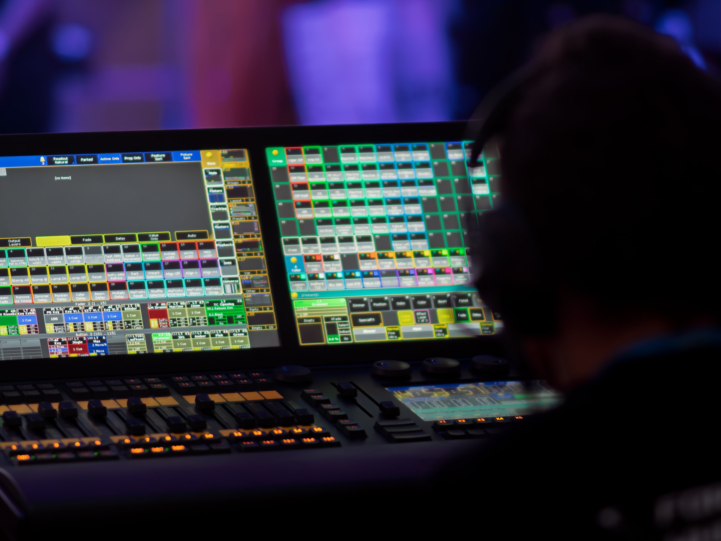 Professional Lighting Control Console in Action at Event