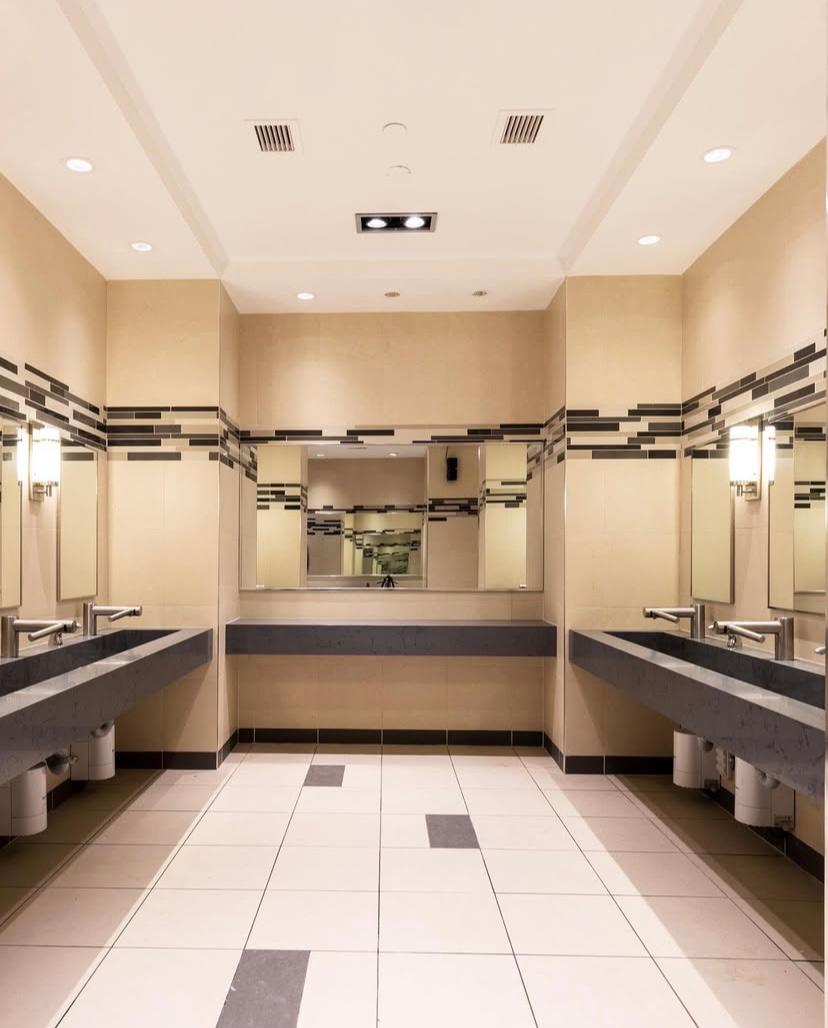 Promenade Mall Bathroom construction - detailed installation work