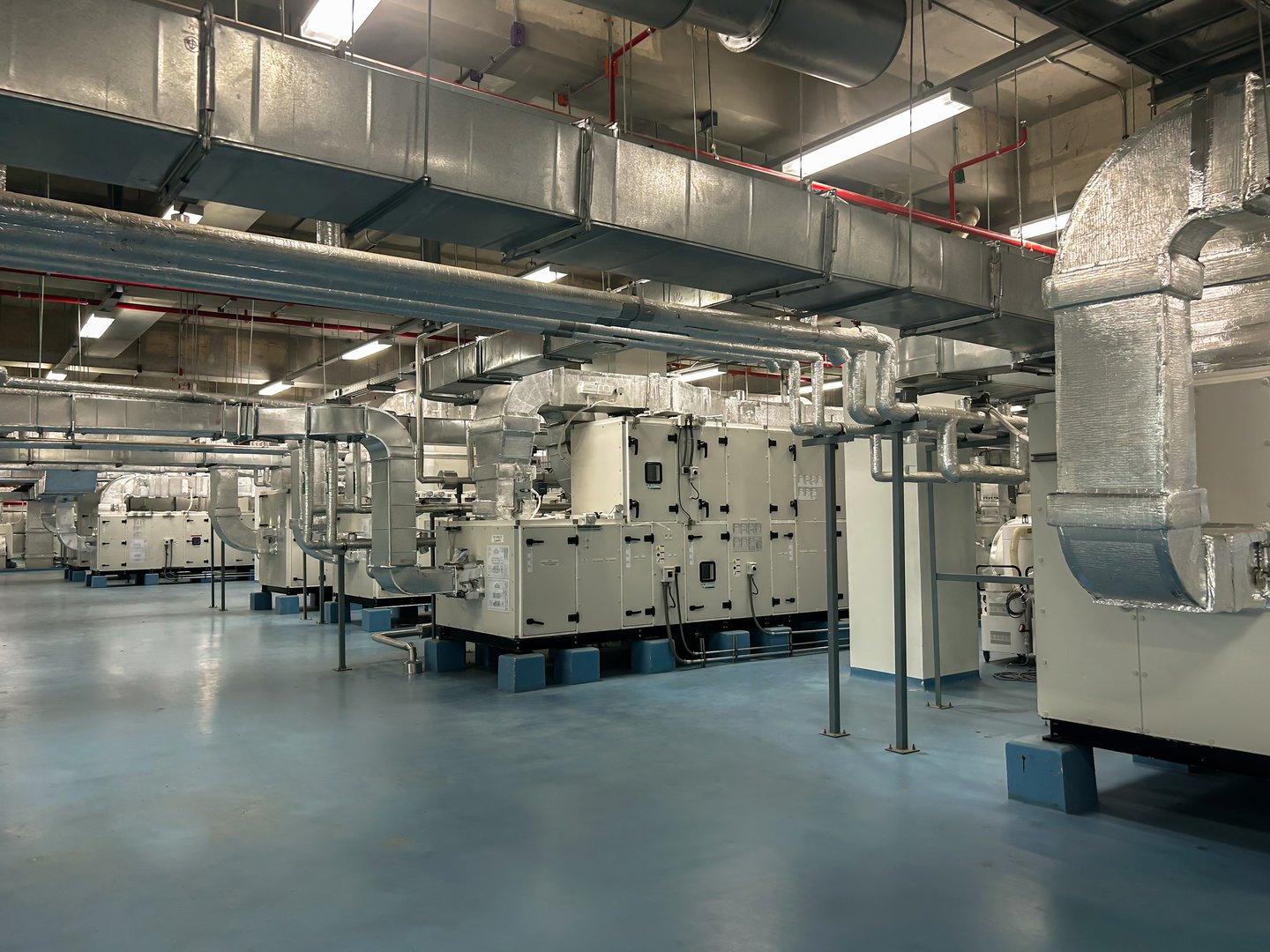 Air conditioning of buildings. Background of ventilation pipes