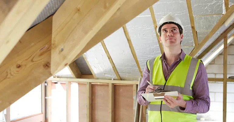 Energy efficiency expert with professional equipment