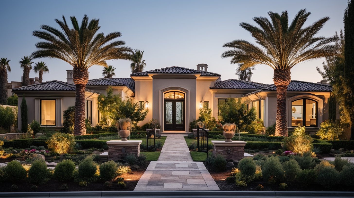 Residential street with upscale homes in Cheviot Hills Los Angeles