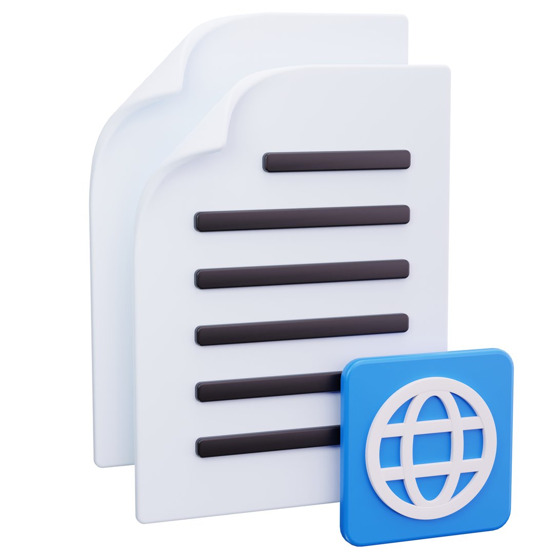 Document stack with internet badge indicating cloud document stack