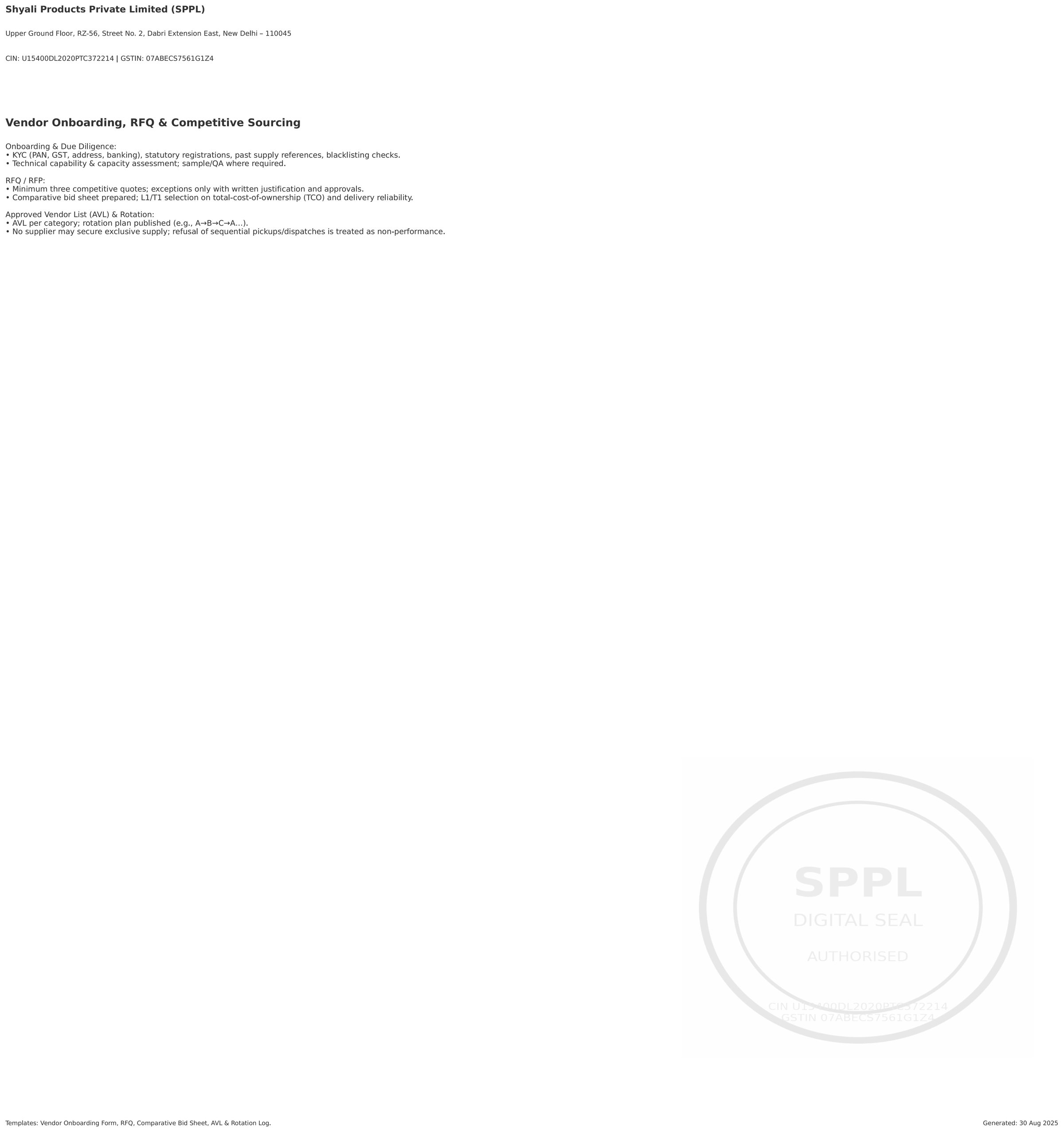 SPPL Procurement Policy SOP Page 6