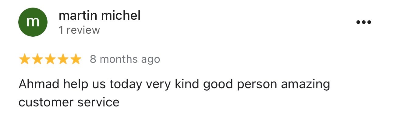 Customer Review Screenshot