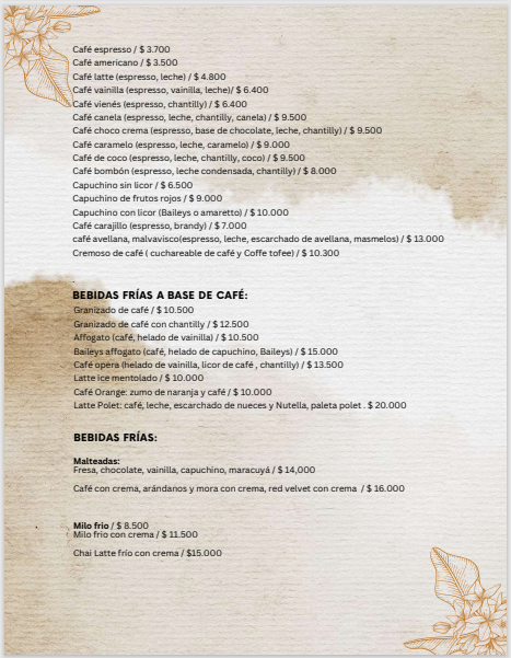 Menú Completo - Aroma Café