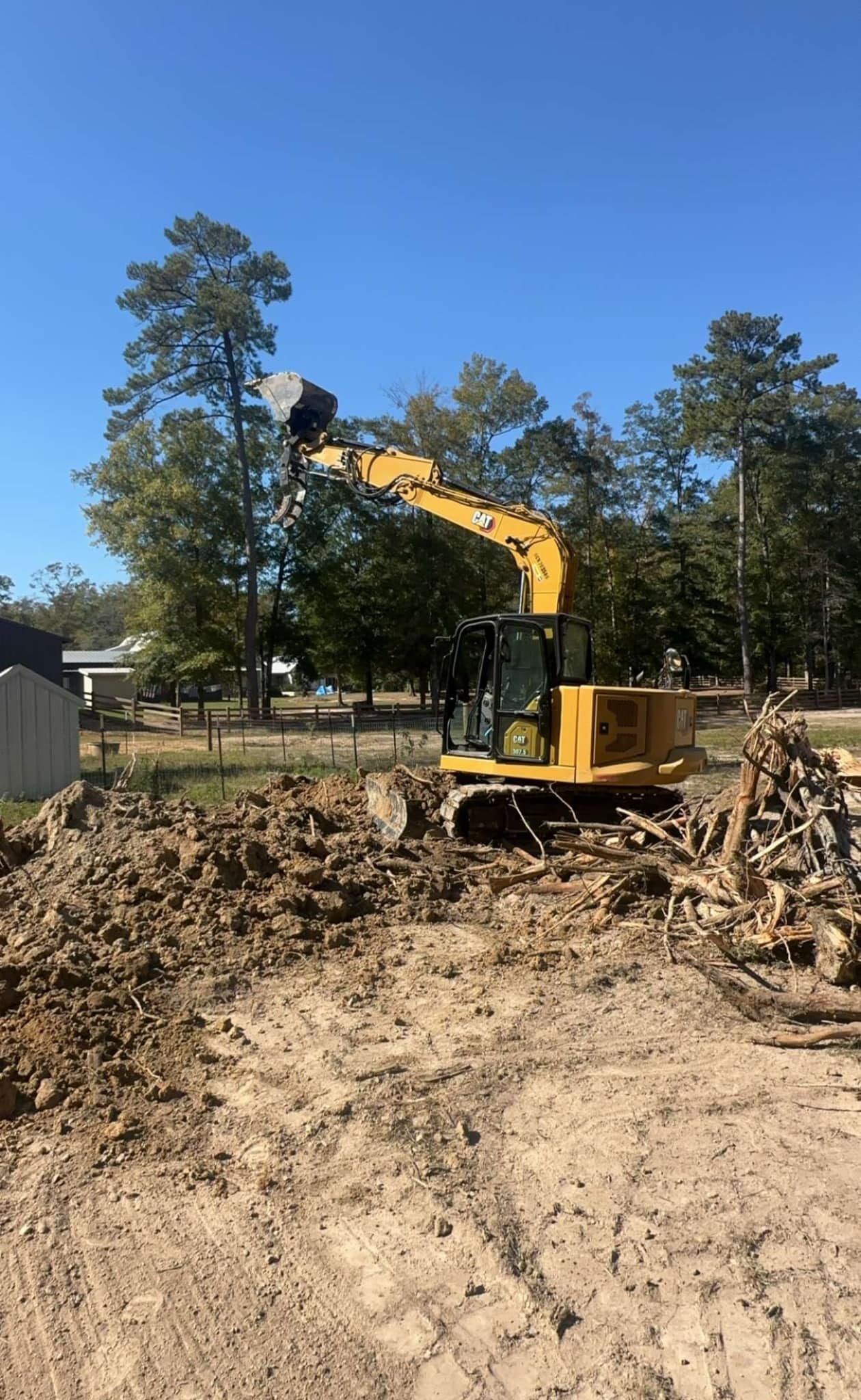 Professional excavation equipment on site