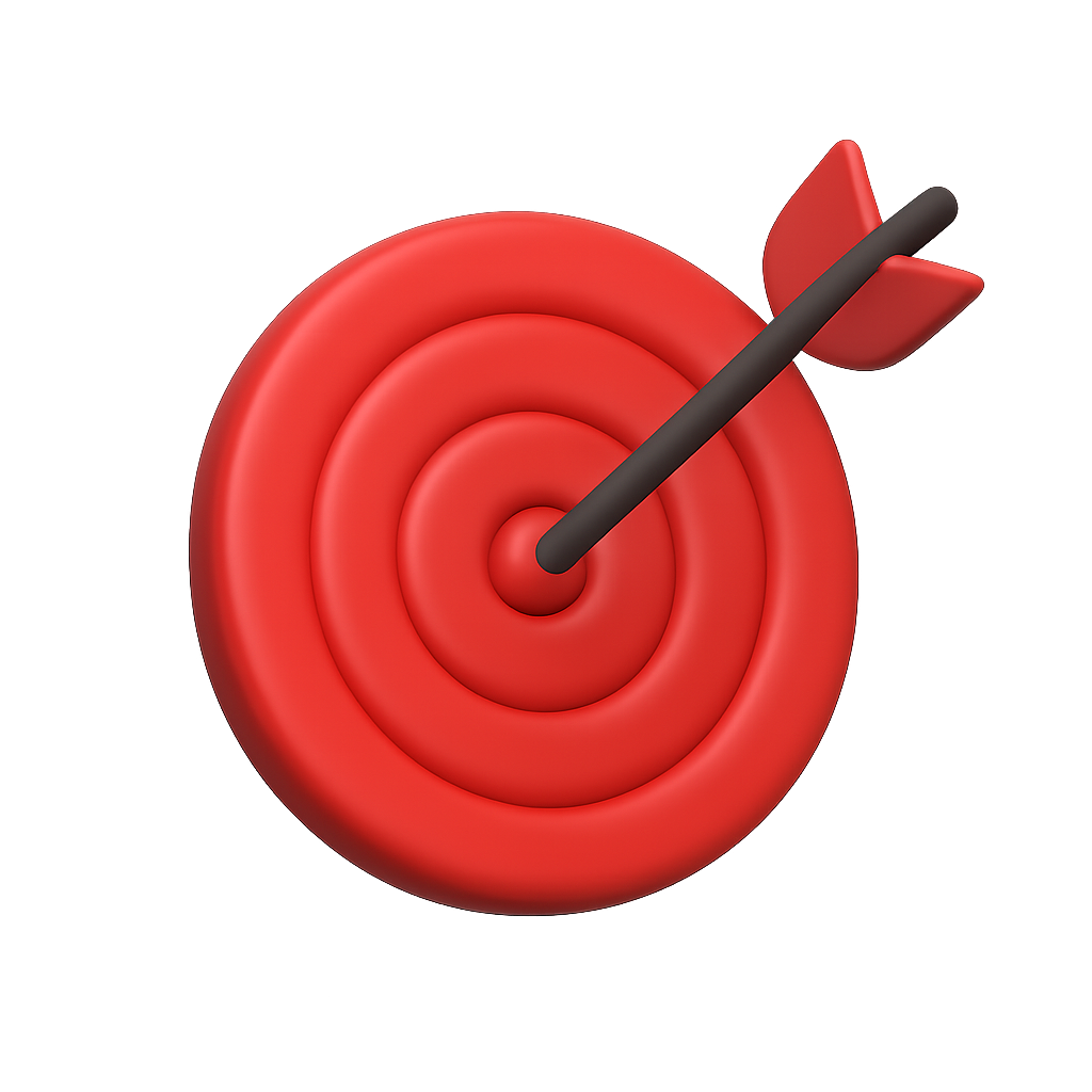 Diana roja 3D con flecha al centro