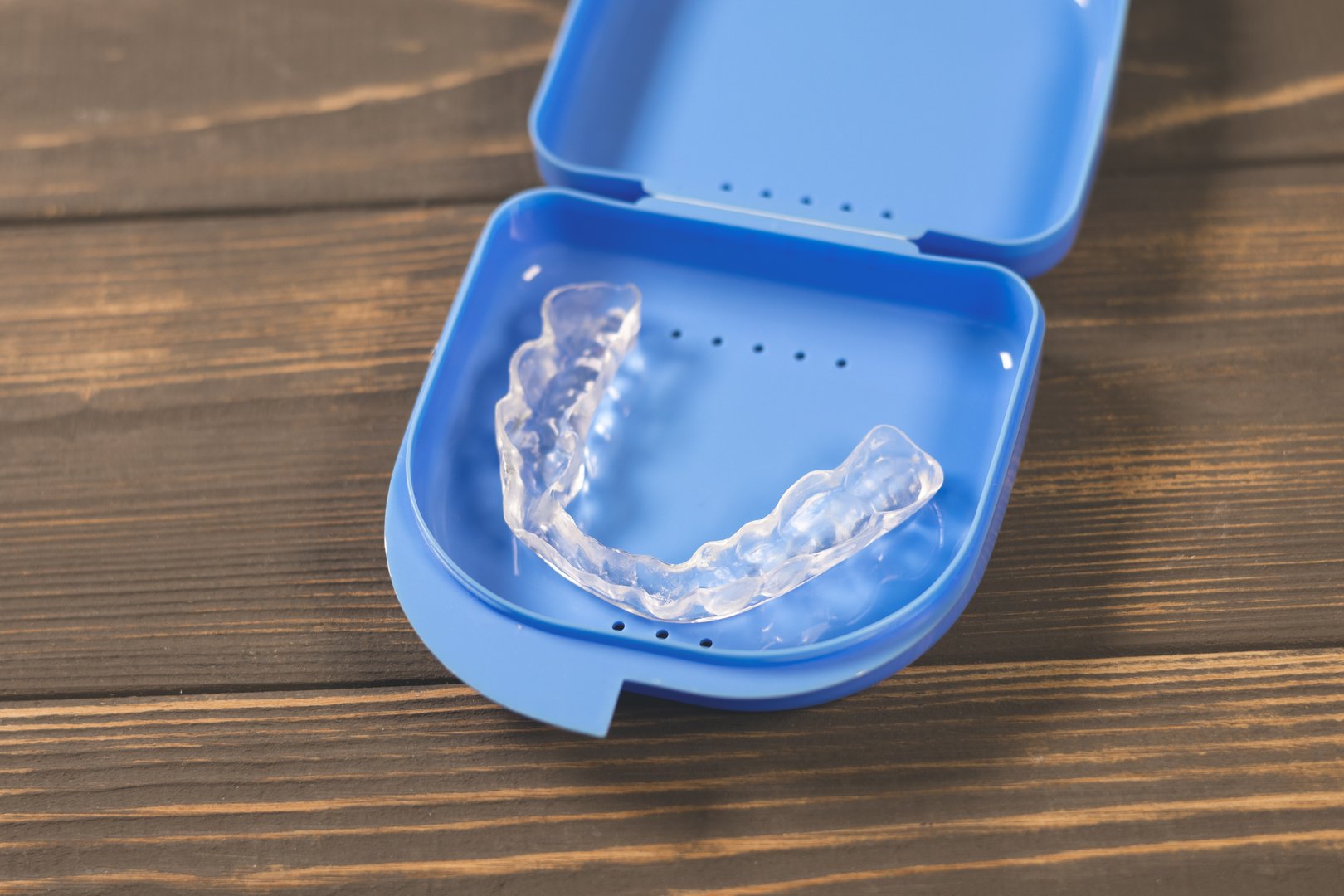 Dental splint mouth guard in box for TMJ treatment