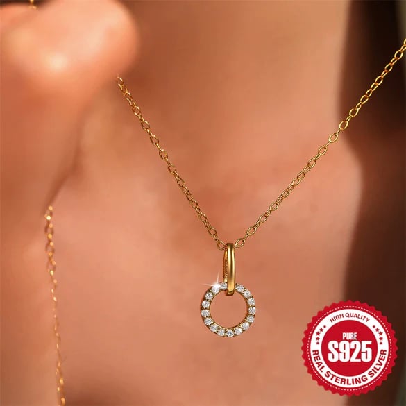 Collier clavicule géométrique en argent sterling S925 avec zircon micropavé et design entrelacé