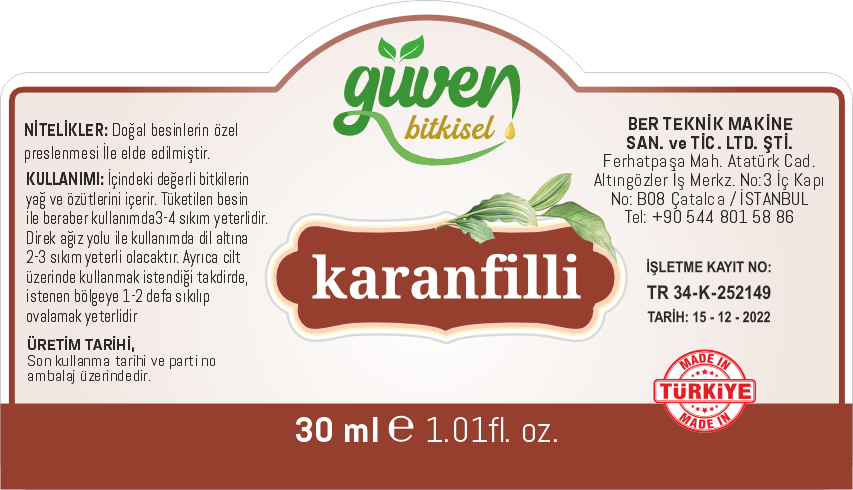 KARANFİLLİ Etiket
