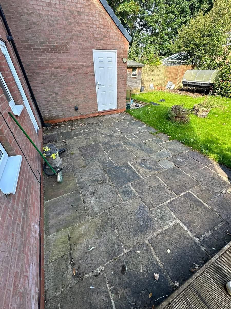 Patio before cleaning