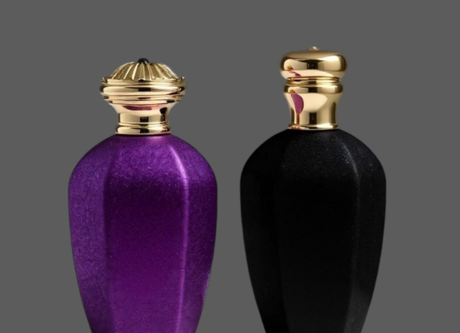 A stunning and luxurious collection of empty perfume bottles that radiate grace, sophistication, and timeless elegance.