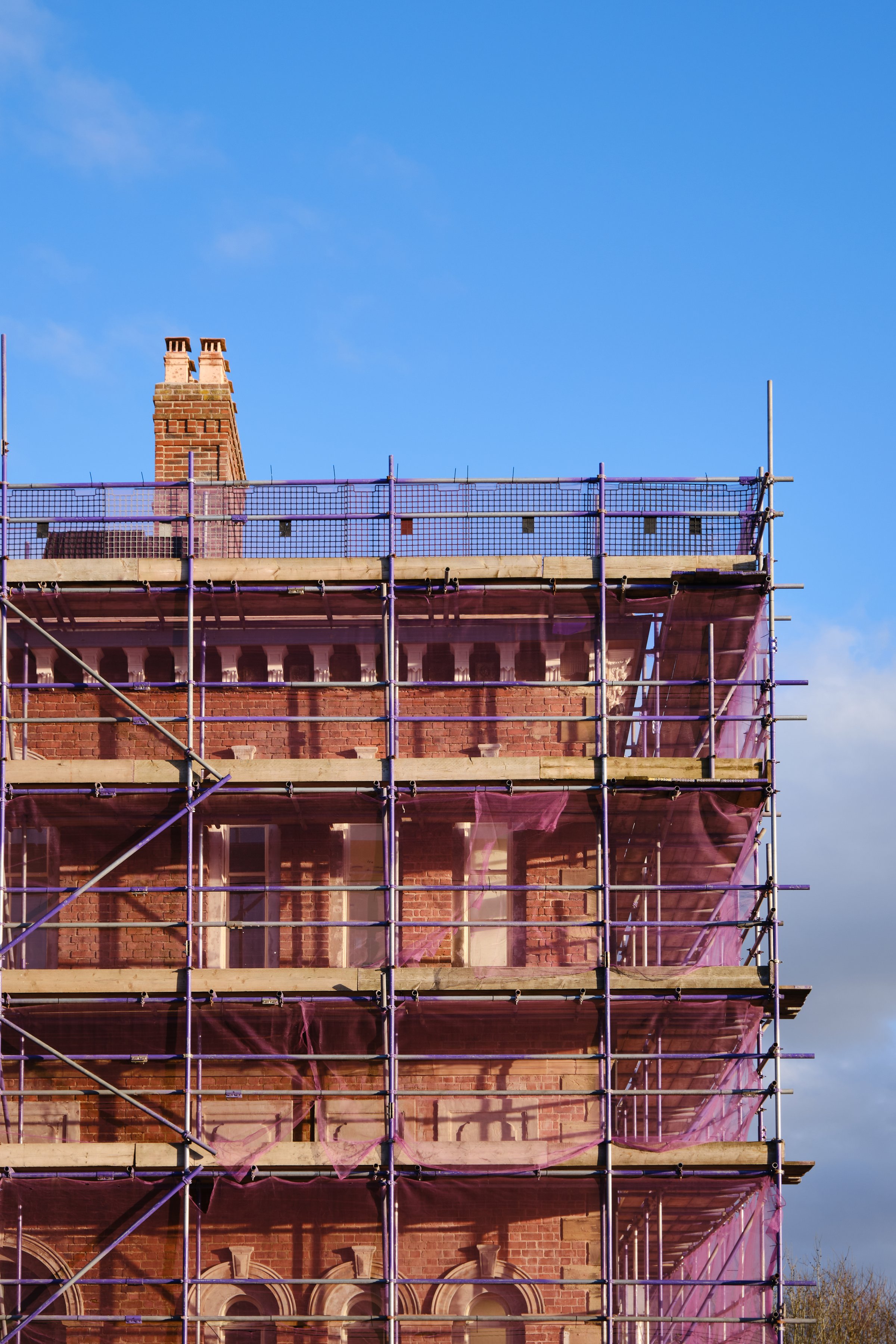 Scaffolding around UK house