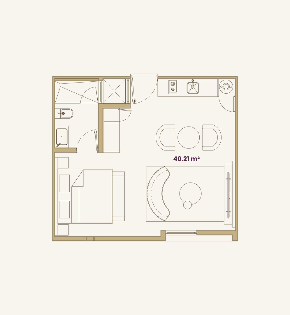 Plano arquitectónico Loft 8 - 40 m²