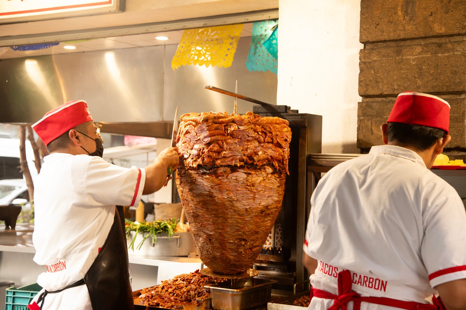 Taquerías preparando comida en Ciudad de México