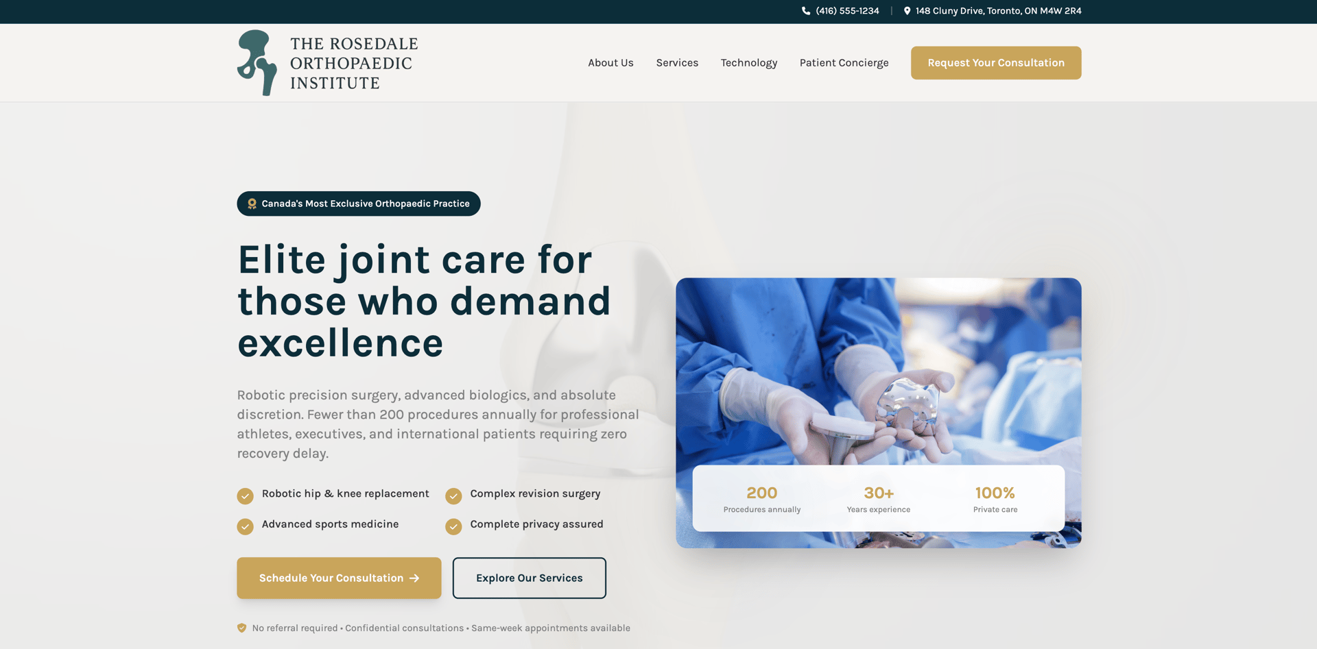 The Rosedale Orthopaedic Institute Website