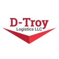D-Troy Logistics LLC logo with red and black text and a red downward-facing triangle.