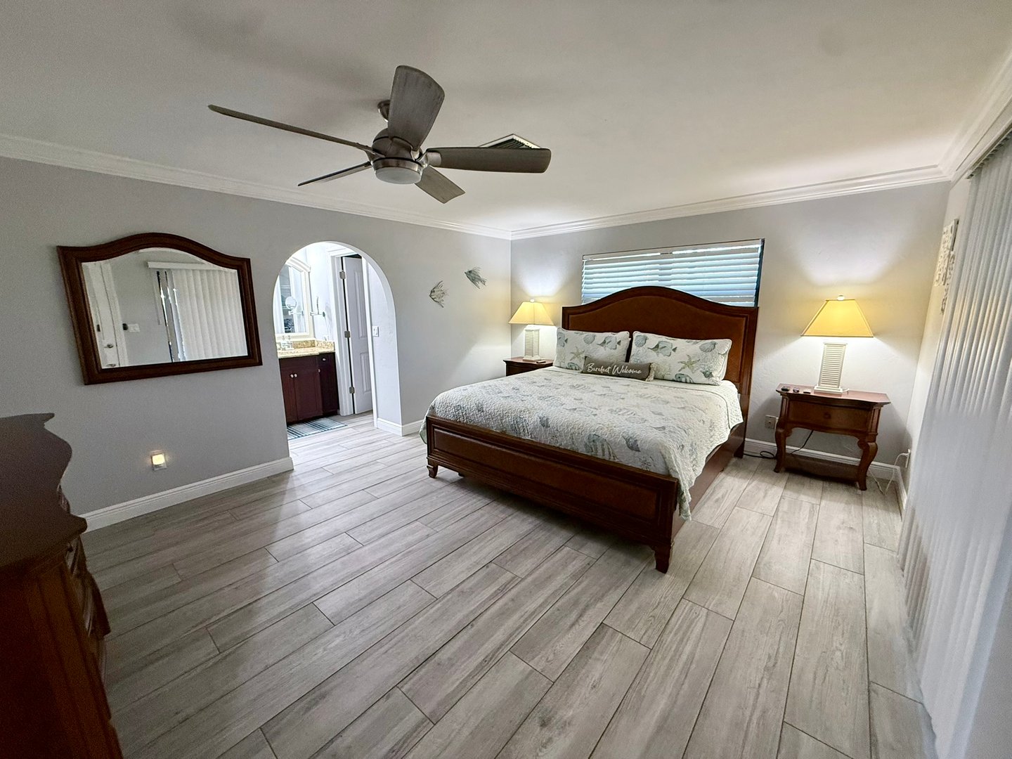 Master bedroom details at Salt Life Villa