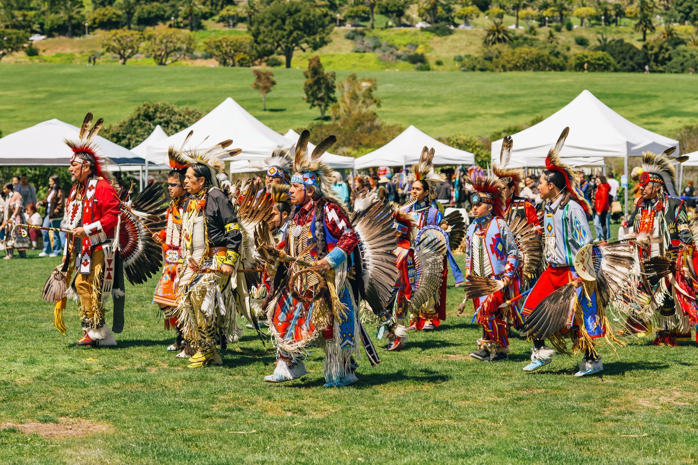 Malibu, California. April 6, 2024.  Chumash Day Pow Wow and Inter-tribal Gathering. The Malibu Bluffs Park is celebrating 24 years of hosting the Annual Chumash Day Powwow.