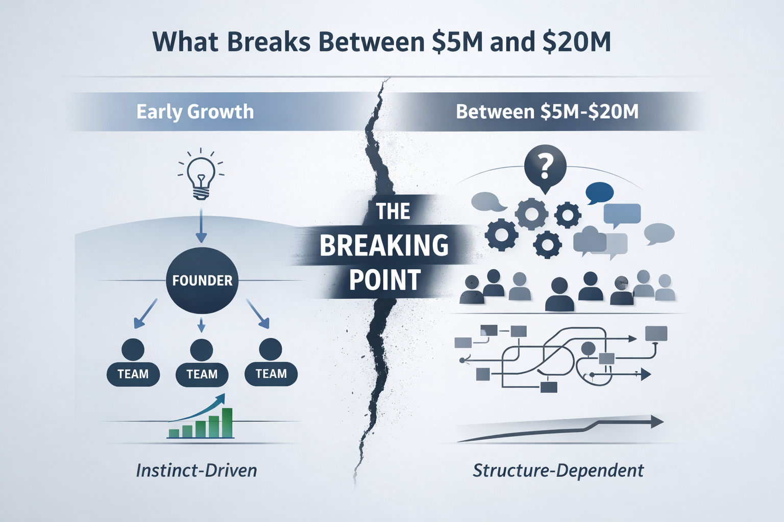What Breaks Between $5M and $20M