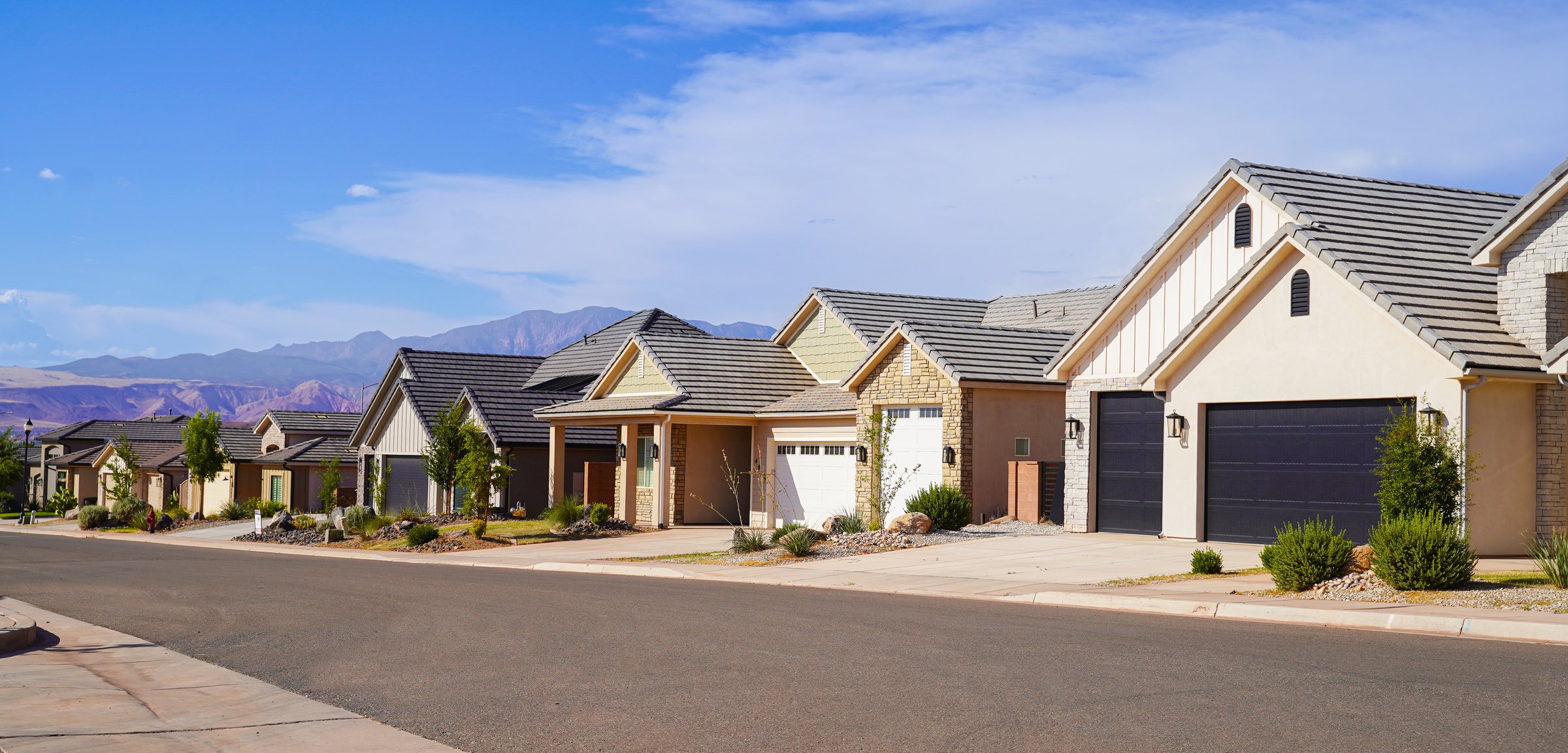 Row of single homes in St. George Utah