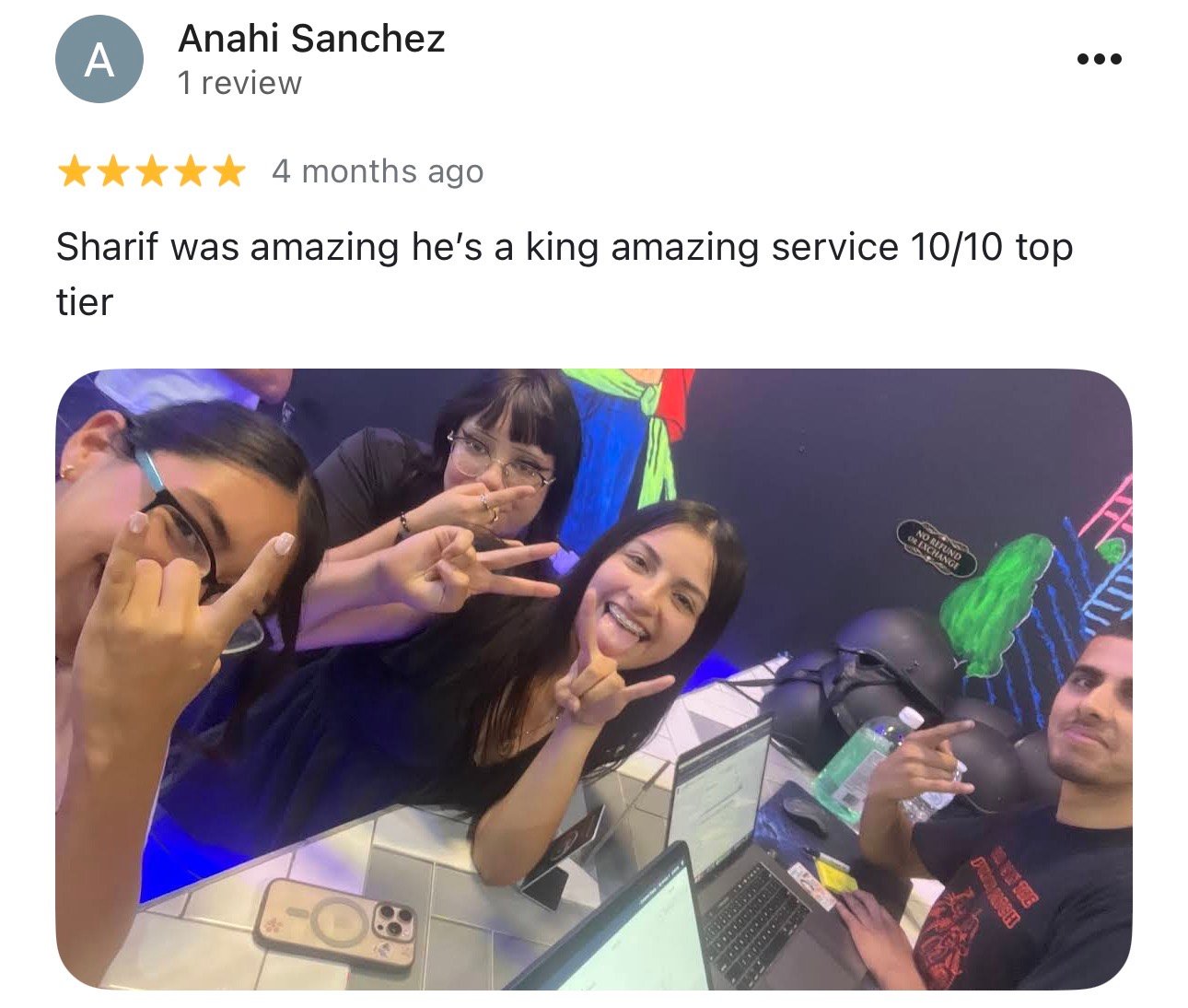 Customer Review Screenshot