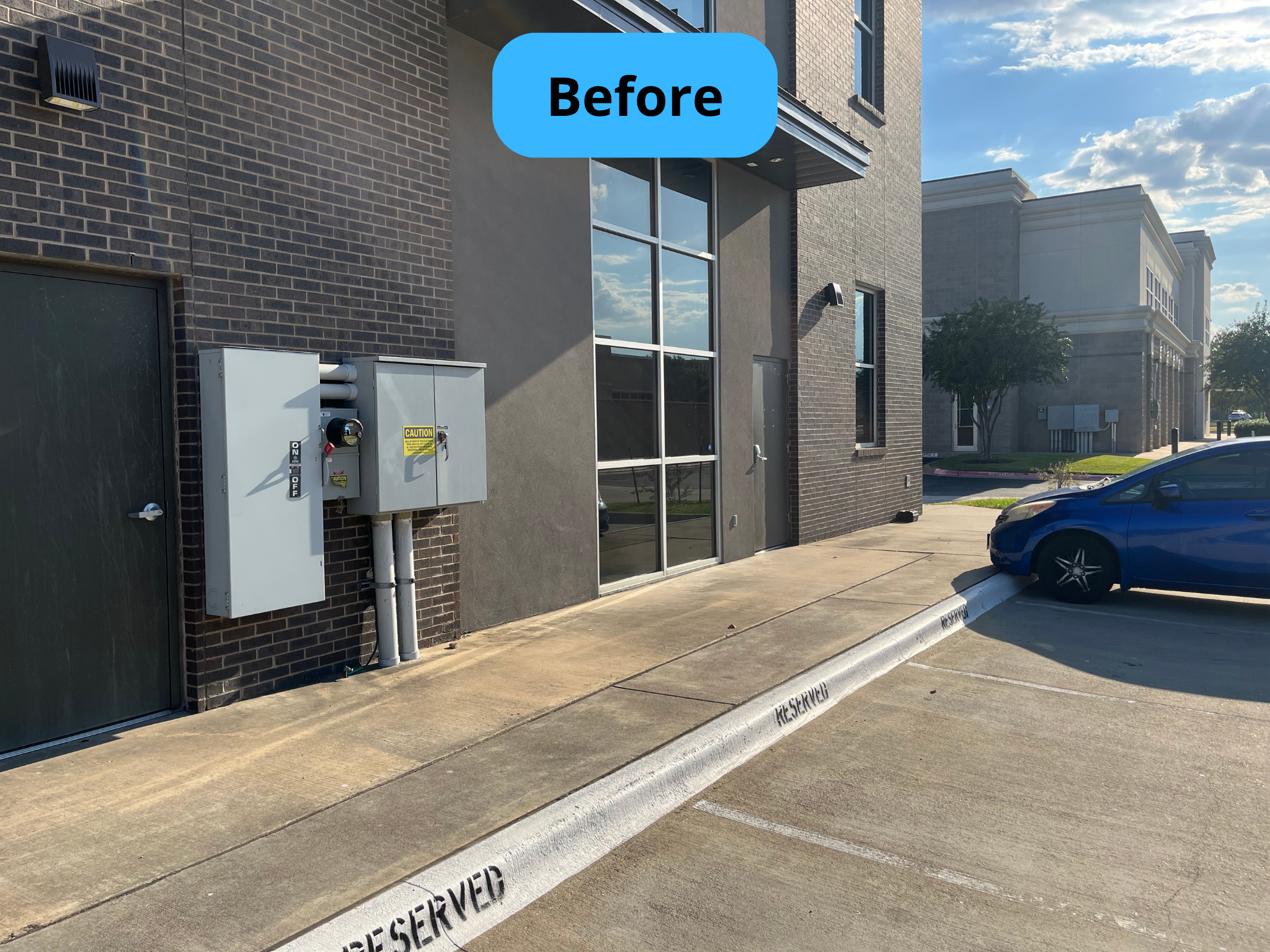 Before pressure washing