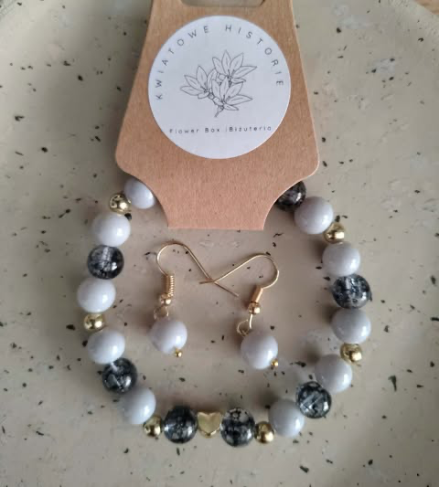 Zestaw biżuterii szaro-czarny