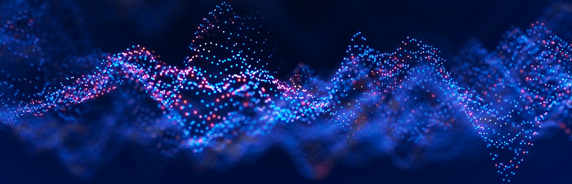 Digital landscape with dots and lines. Cyberspace grid. Background concept for your design. 3d rendering