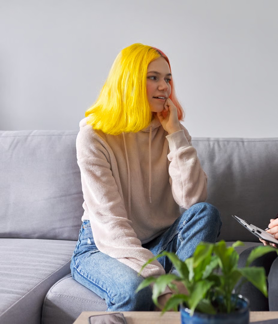 Adolescent teen in counseling session