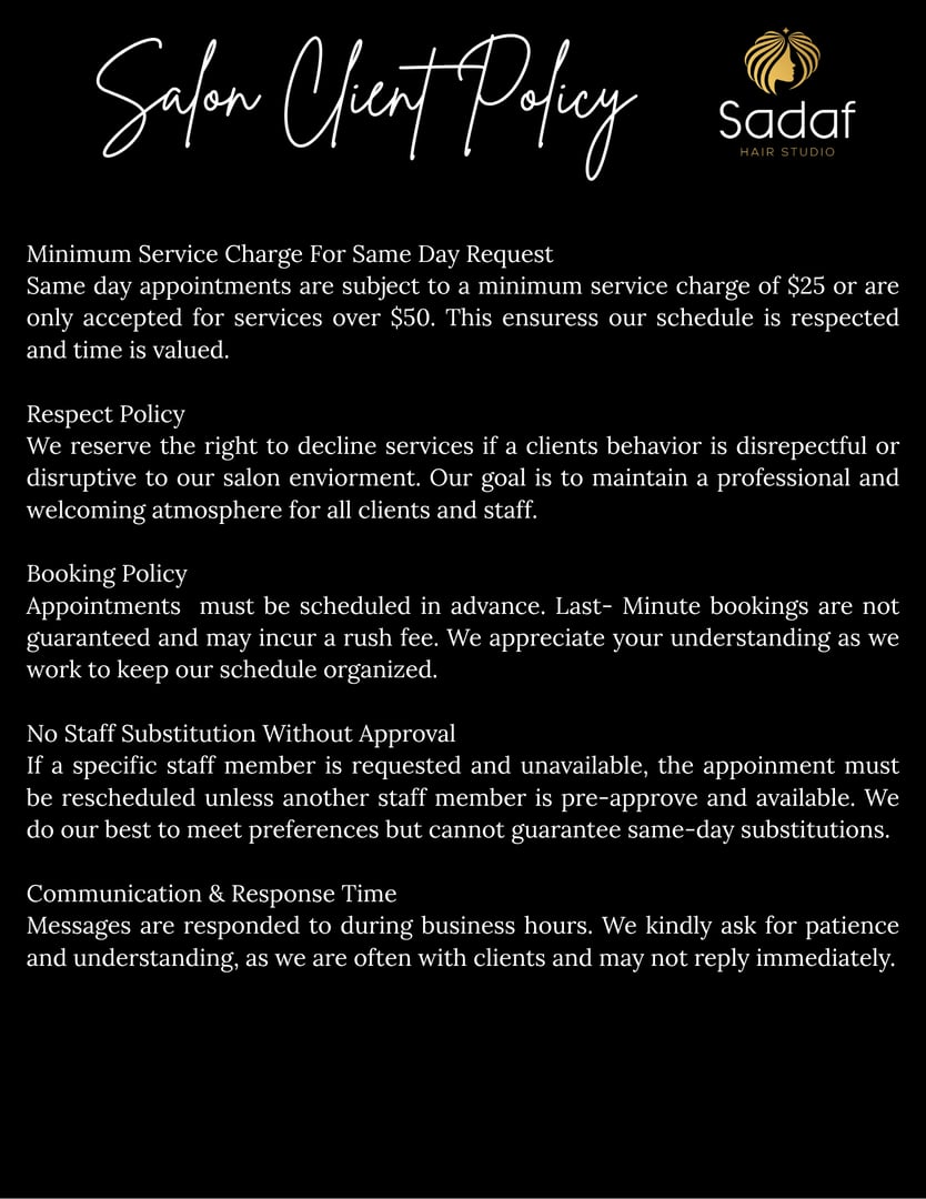 Salon Client Policy