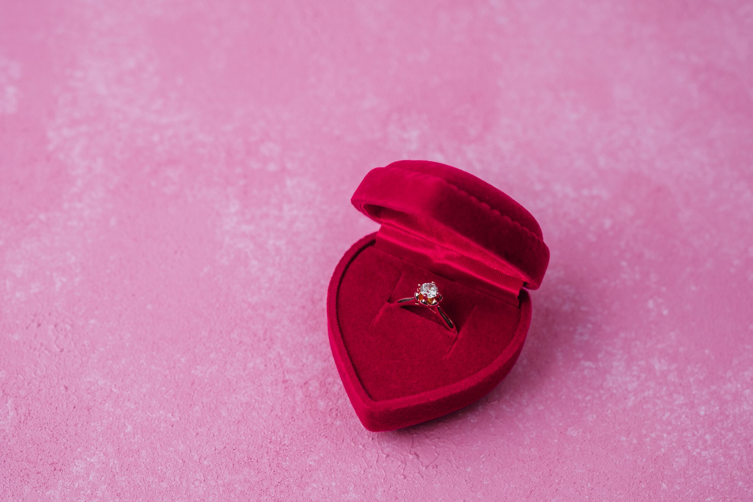 Diamond Ring in Heart Box