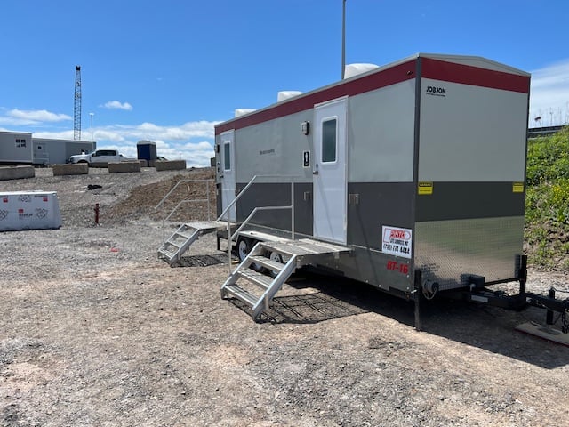 Construction site restroom trailers