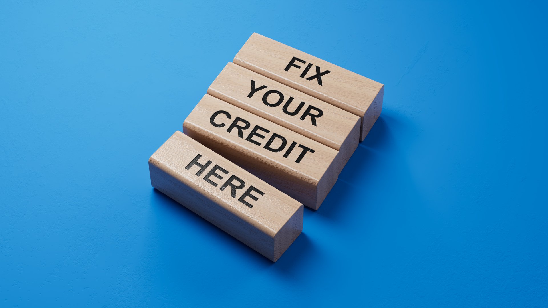 Fix your credit here symbol. Concept words Fix your credit here.Business and Fix your credit here concept. Copy space. Concept word.3D rendering on blue background.