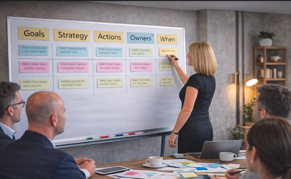 Strategy workshop leadership team meeting