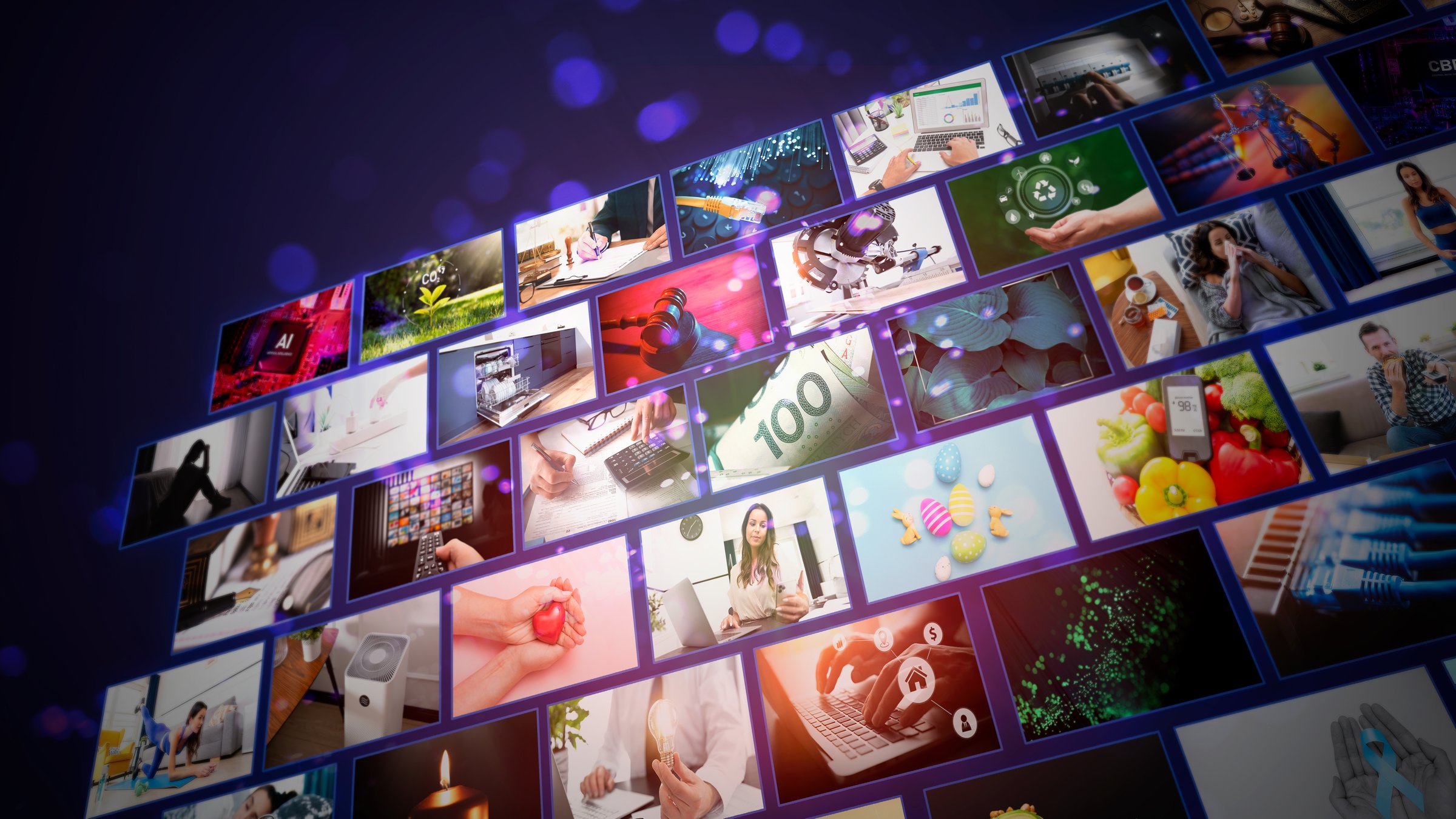 Illustration showing several vertical video thumbnails in different UGC styles