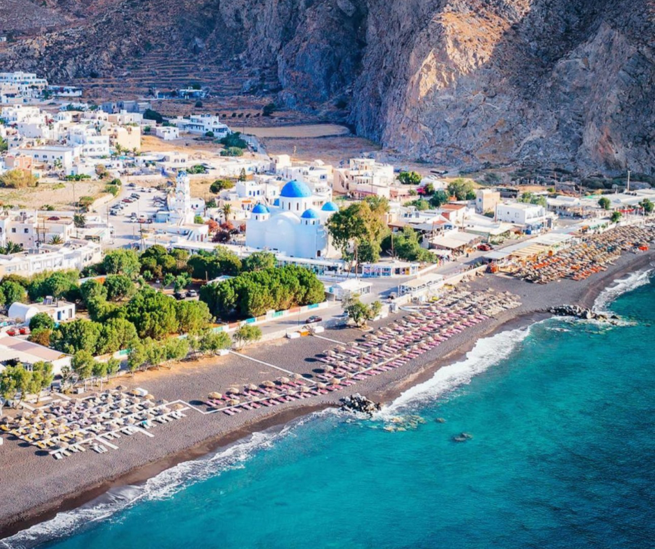 Perissa Beach Black Sand Paradise