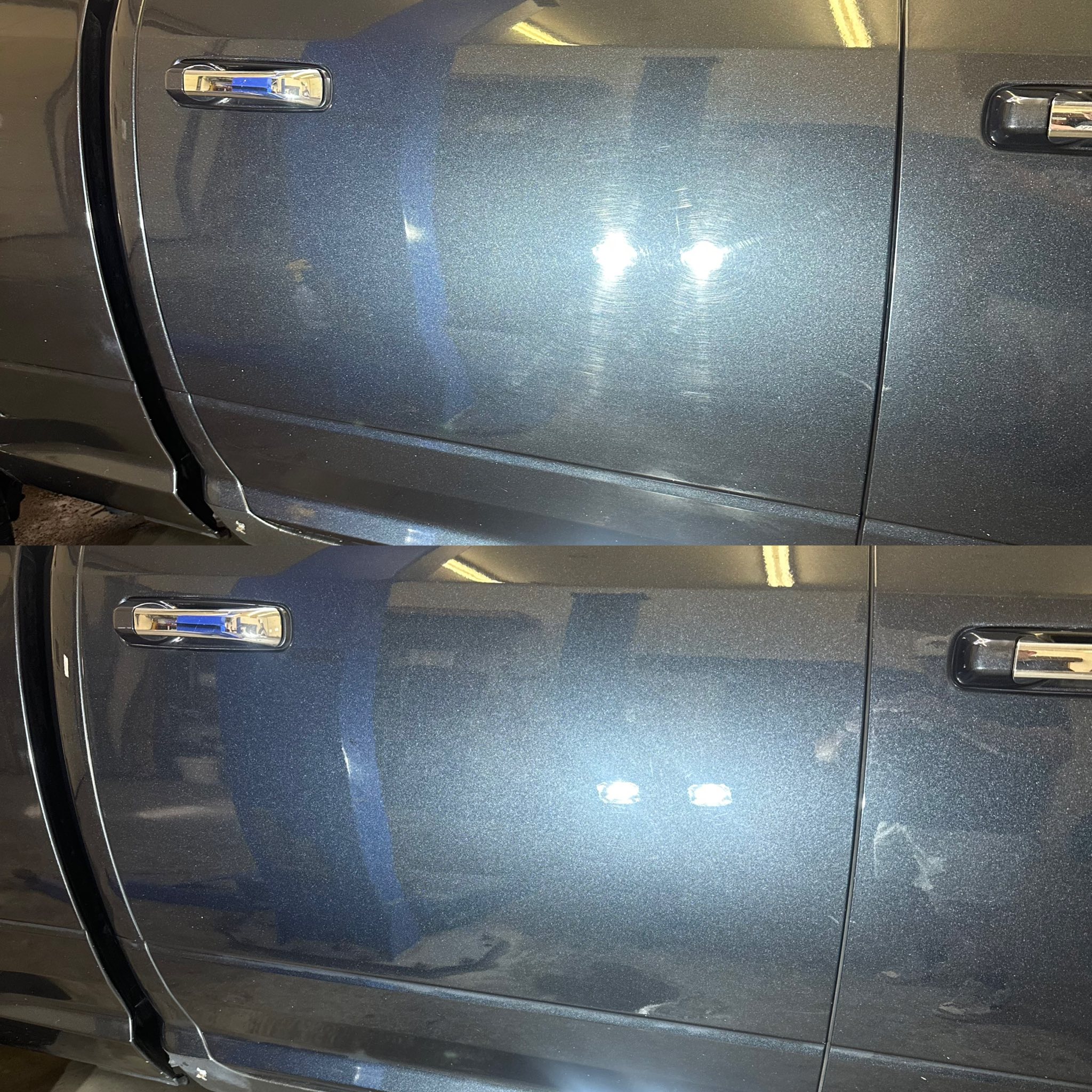 Before paint correction showing paint defects