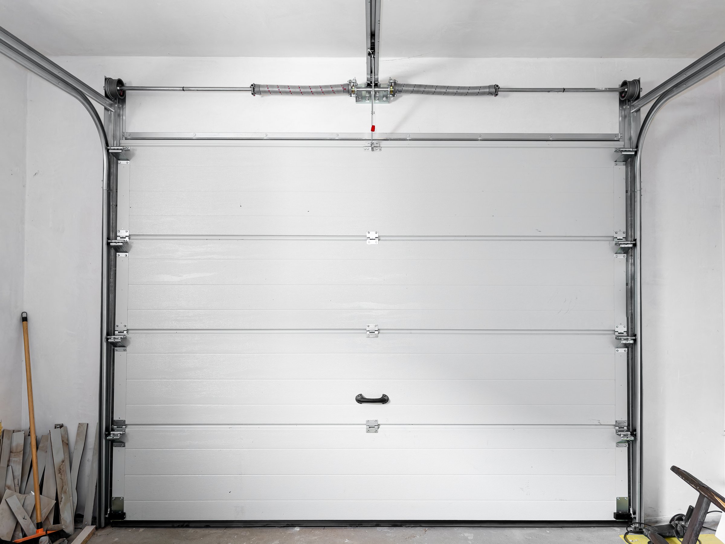 Automatic garage door, view inside the garage