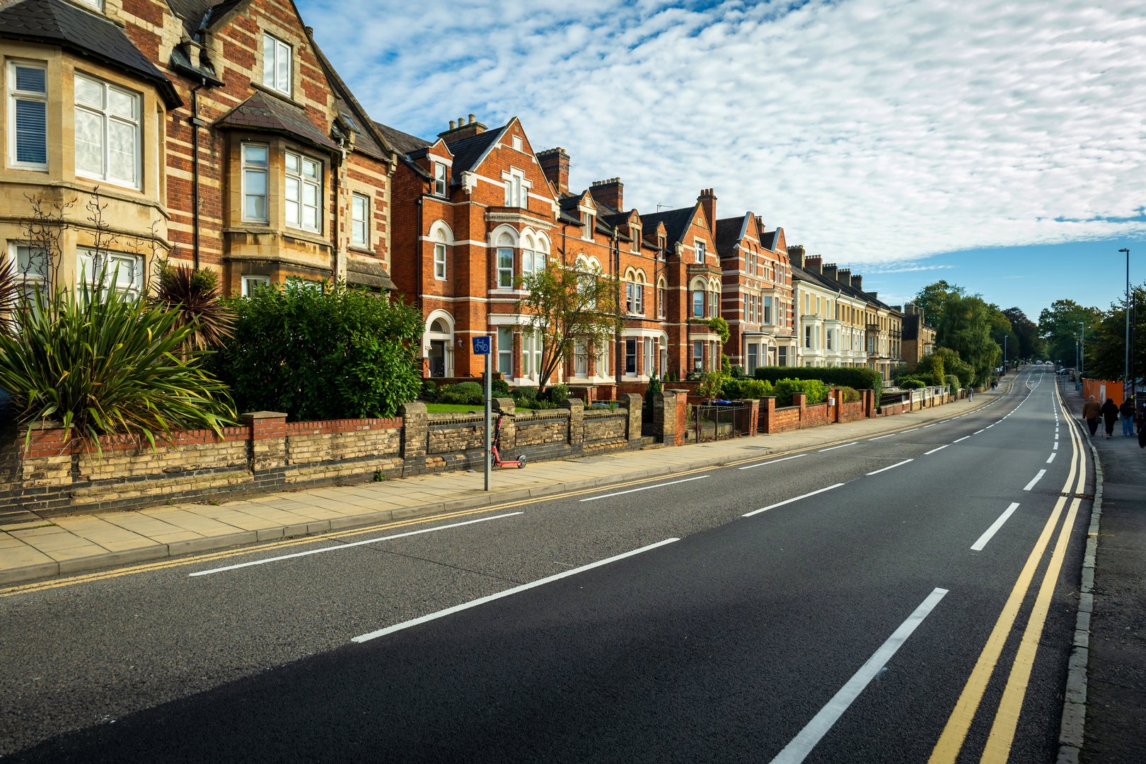Residential estate street view in England UK.